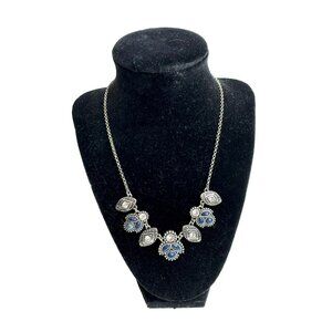 New York & Company Bib Necklace Statement Jewelry Silver Tone Fashion Costume